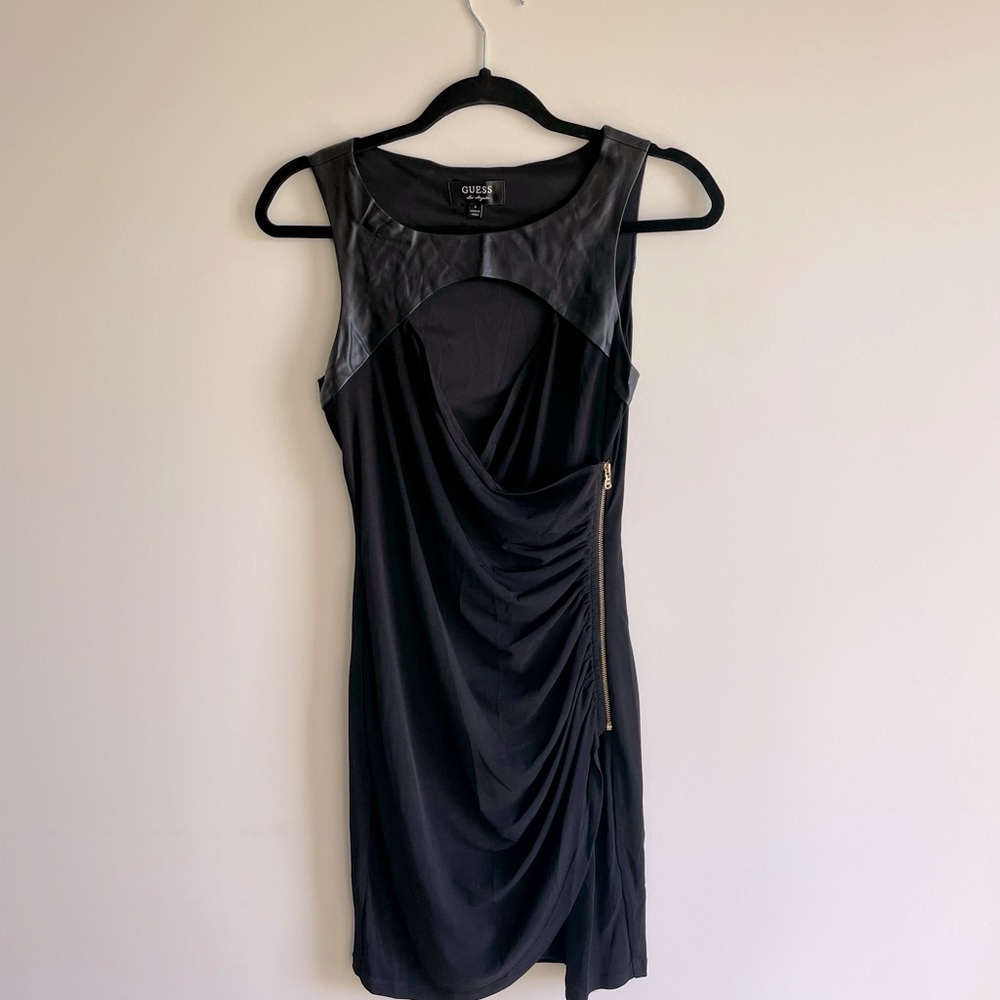 Little Black Dress with Leather accents